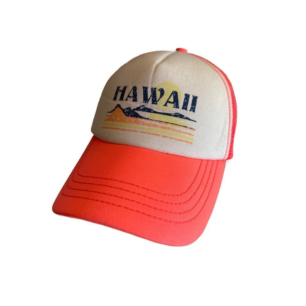 Billabong Hawaii Orange White Foam Meshback Trucker Hat Cap Adjustable